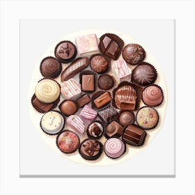 Chocolates On A Plate 8 Canvas Print