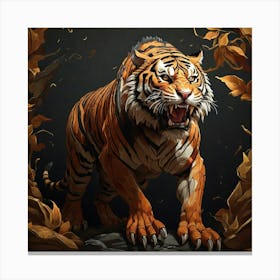 Tiger In The Forest 1 Canvas Print