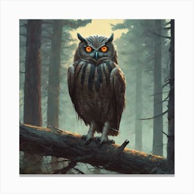 Owl In The Woods 19 Canvas Print