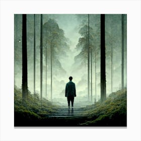 Man In The Forest Canvas Print