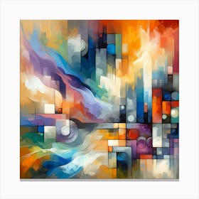 Abstract City Painting Canvas Print