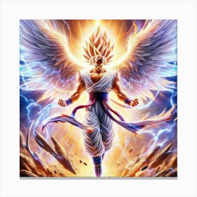 "Winged Warrior In White" [Risky Sigma] Canvas Print