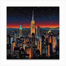 New York City At Night Canvas Print