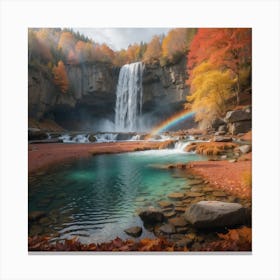 Rainbow Over Waterfall Canvas Print