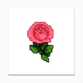 Pixel Rose Canvas Print