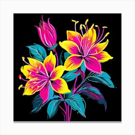 Neon Lilies Canvas Print