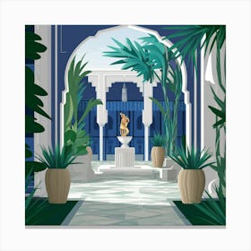 Jardin Majorelle Morocco Modern Blue Canvas Print