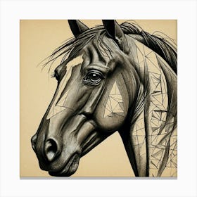 Default Horse Artwork Picasso Style Drawing 0 Canvas Print