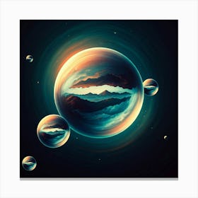 Planets In Space Canvas Print