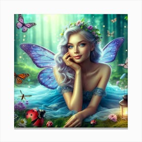 Fairy Girl In The Forest 10 Canvas Print