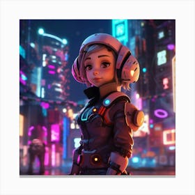 Cyberpunk Girl 2 Canvas Print