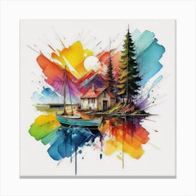 Stunning watercolor landscapes 7 Canvas Print