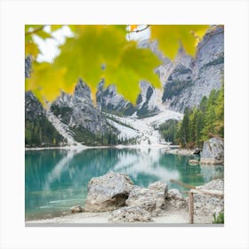 Dolomites Lake Braies Canvas Print