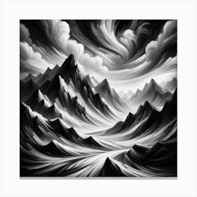 Black And White Painting Canvas Print