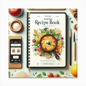 Digital Recipe Book Canvas Print