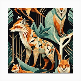 Foxes 1 Canvas Print