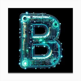 Letter B In Electronic Circuit Canvas Print