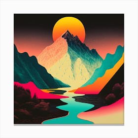 Abstract Mountain Landscape Canvas Print