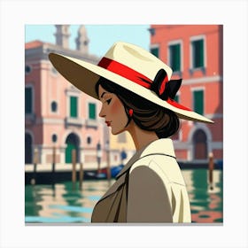Italian woman in Venice Canvas Print