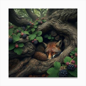 Fox In A Tree 1 Canvas Print