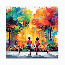 Family Walk Canvas Print