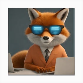 Fox In Business Suit Canvas Print