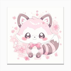 Cute Kawaii Raccoon Canvas Print