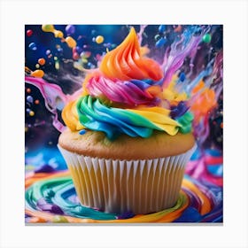 Rainbow Cupcake Canvas Print