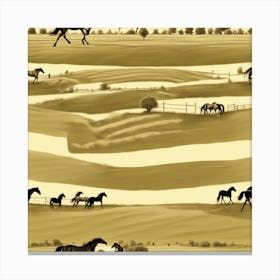 Horses In A Field 10 Canvas Print