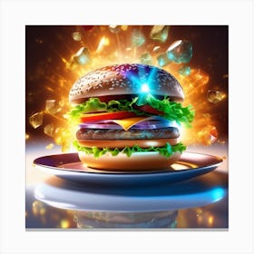 Burger With Diamonds 1 Canvas Print