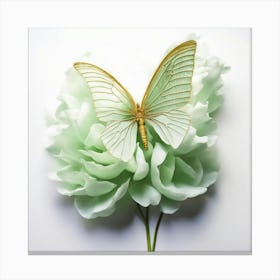 Butterfly On Peony Canvas Print