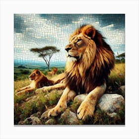 Lion King Mosaic Canvas Print