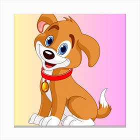 Cartoon Dog Canvas Print