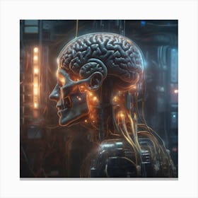 Futuristic Brain 48 Canvas Print