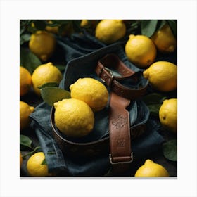 Lemons And Leaves Canvas Print