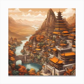 Fantasy Chinese Imperial City Canvas Print