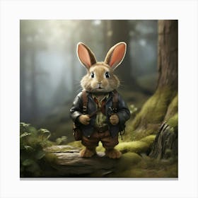 Rabbit In The Woods Canvas Print