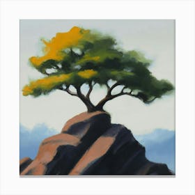 Tree On Top Of Rock 2 Canvas Print