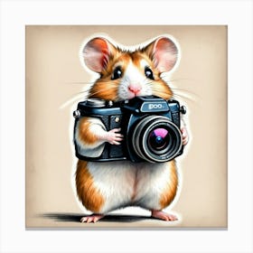 Hamster With Camera 3 Canvas Print