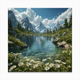 Lake In The Mountains 4 Canvas Print