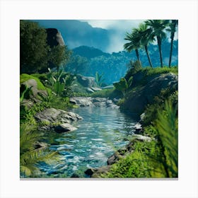 River In The Jungle Canvas Print