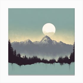 Landscape With A Full Moon Canvas Print