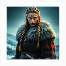 Viking Woman Portrait 1 Canvas Print