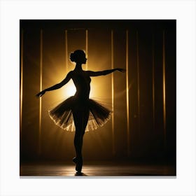 Silhouette Of Ballerina Canvas Print