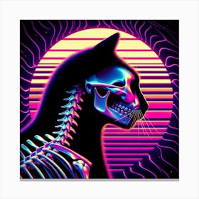 Skeleton Cat Canvas Print