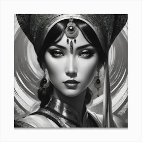 Portrait Noir Et Blanc Canvas Print