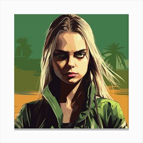 GTA Style Cara Delevingne Canvas Print