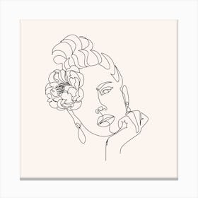 Woman with Flower Minimalist Print Canvas Print