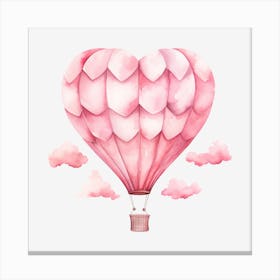 Pink Heart Hot Air Balloon 1 Canvas Print