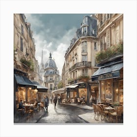 Paris Cafe Street Canvas Print